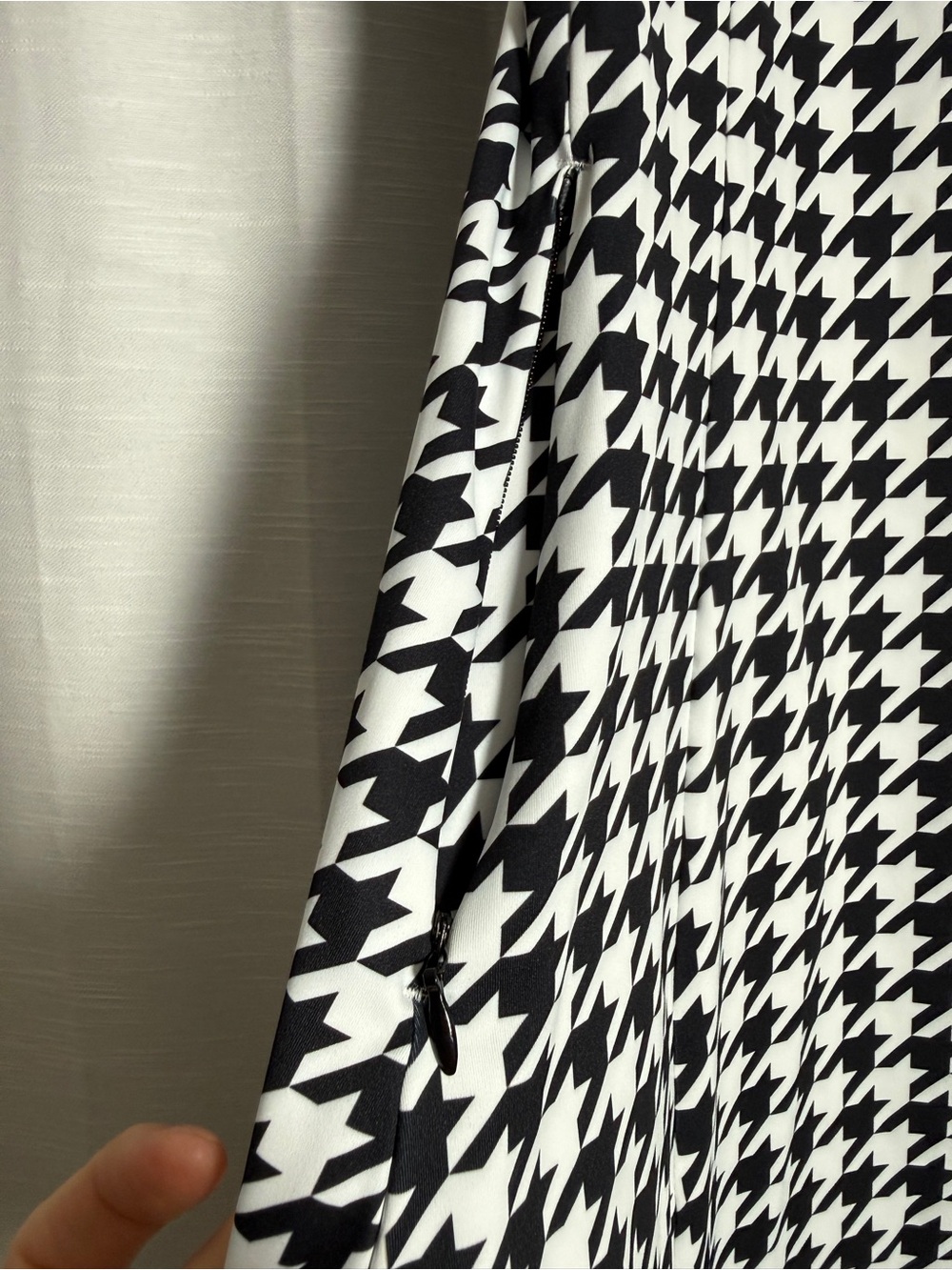 Black & White Houndstooth Sleeveless Quarter Zip Golf Tennis Dress | Size XS - Picture 13 of 15